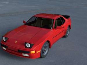 early porsche 944 with interior hdri 3D Модель