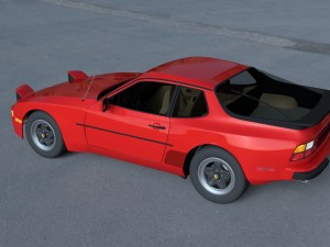 early porsche 944 with interior hdri 3D Модель