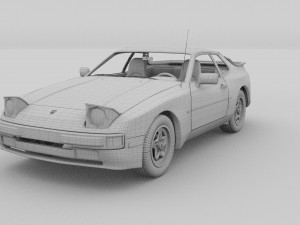 early porsche 944 with interior hdri 3D Модель