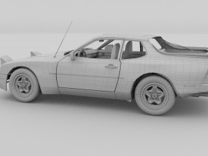 early porsche 944 with interior hdri 3D Модель