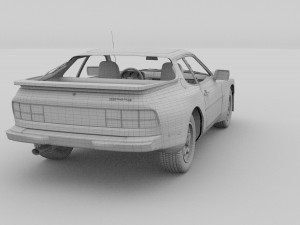 early porsche 944 with interior hdri 3D Модель