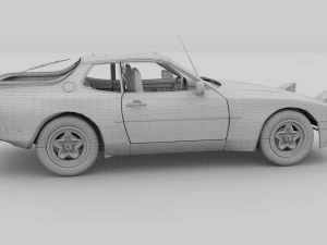 early porsche 944 with interior hdri 3D Model