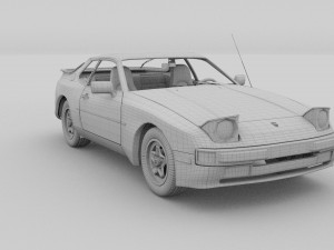 early porsche 944 with interior hdri 3D Модель