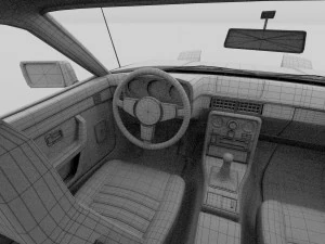 early porsche 944 with interior hdri 3D Model
