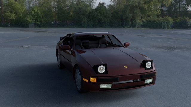 porsche 944s w interior hdri 3D Модель .c4d .max .obj .3ds .fbx .stl .blend 
