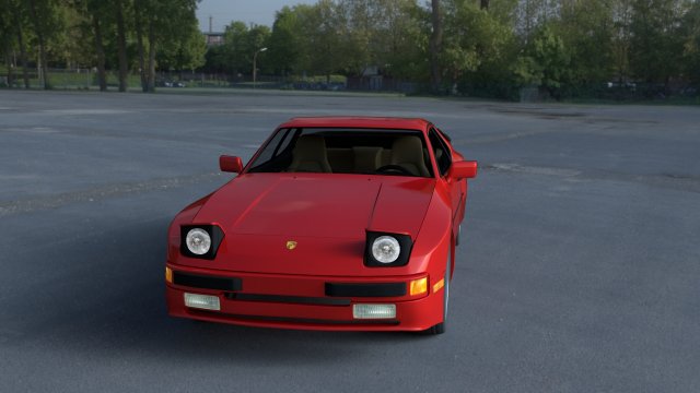 porsche 944 with interior hdri 3D Model .c4d .max .obj .3ds .fbx .stl .blend 