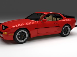 porsche 944 with interior hdri 3D Model