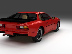 porsche 944 with interior hdri 3D Model