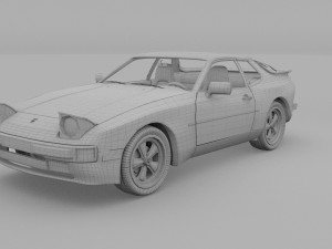 porsche 944 with interior hdri 3D Model