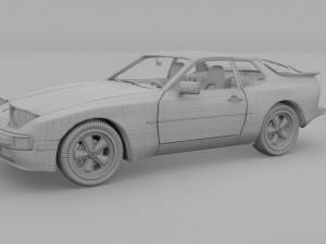 porsche 944 with interior hdri 3D Model