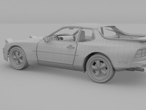 porsche 944 with interior hdri 3D Model