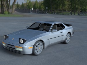 porsche 944 s2 with interior hdri Model 3D
