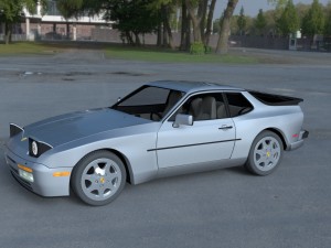 porsche 944 s2 with interior hdri Model 3D