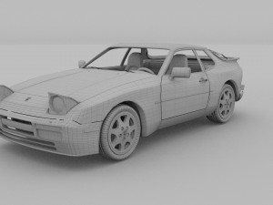 porsche 944 s2 with interior hdri Model 3D