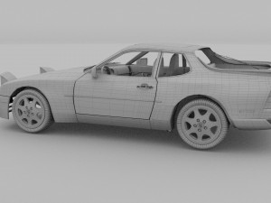 porsche 944 s2 with interior hdri Model 3D