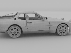 porsche 944 s2 with interior hdri Model 3D