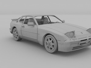 porsche 944 s2 with interior hdri Model 3D