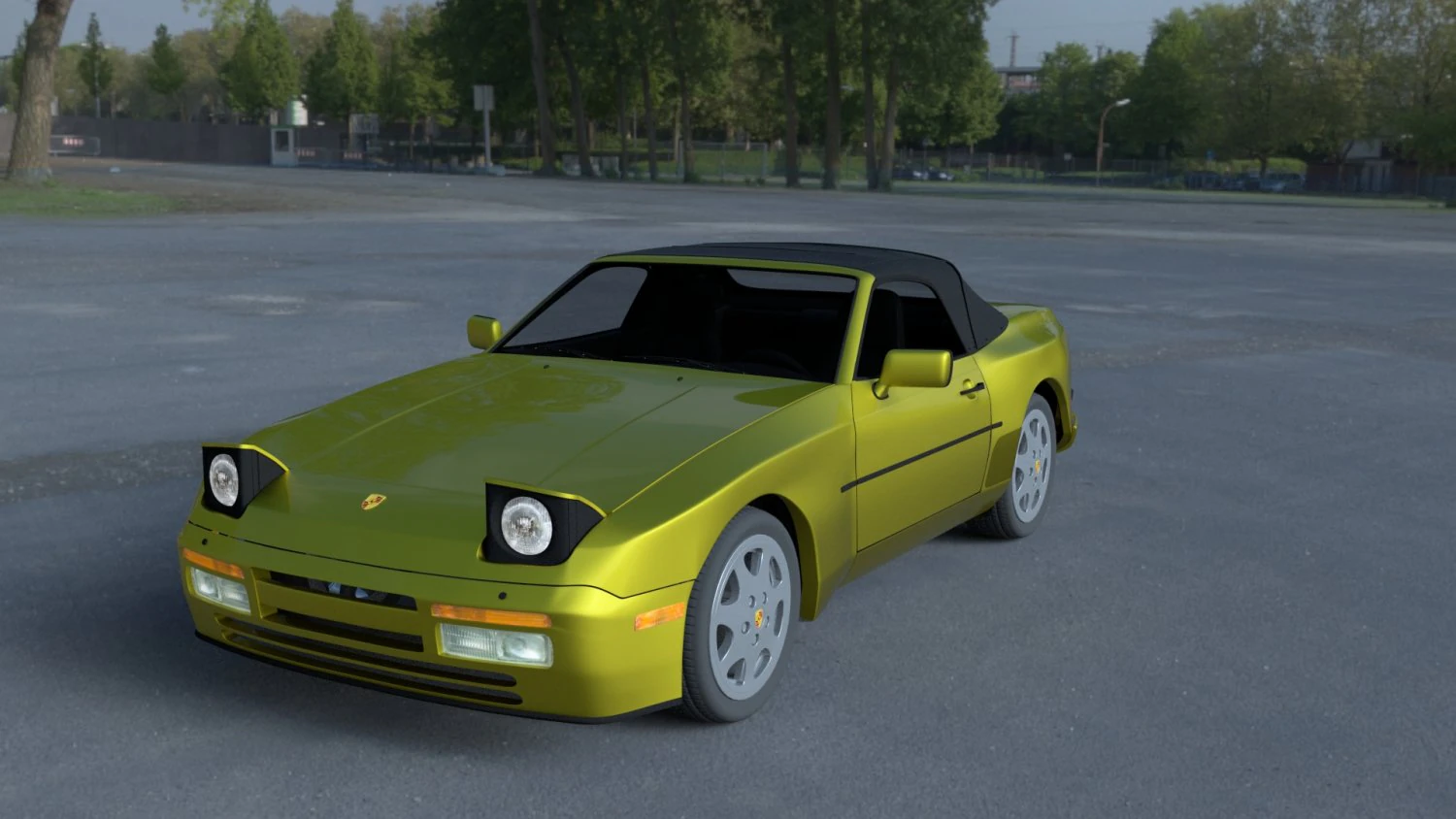 porsche 944 cabriolet with interior hdri 3D Model .c4d .max .obj .3ds .fbx .stl .blend 