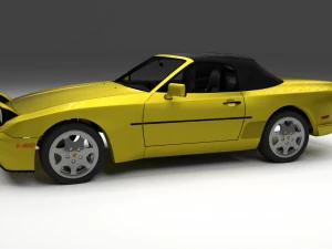 porsche 944 cabriolet with interior hdri 3D Model