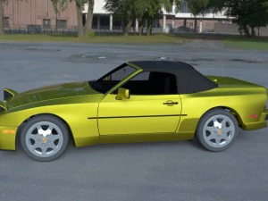 porsche 944 cabriolet with interior hdri 3D Model
