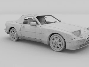porsche 944 cabriolet with interior hdri 3D Model