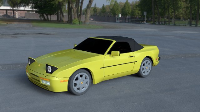 porsche 944 convertible hdri 3D Model .c4d .max .obj .3ds .fbx .stl .blend 