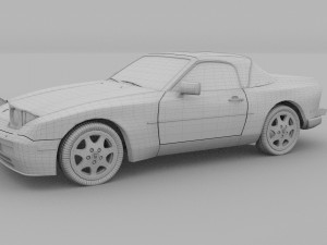 porsche 944 convertible hdri 3D Model
