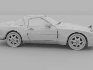 porsche 944 convertible hdri 3D Model