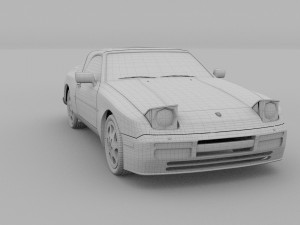 porsche 944 convertible hdri 3D Model