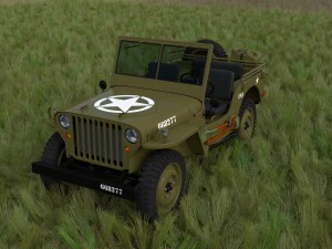 full w chassis jeep willys mb military hdri 3D Model