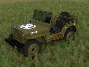 full w chassis jeep willys mb military hdri 3D मॉडल