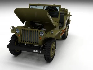 full w chassis jeep willys mb military hdri 3D Model