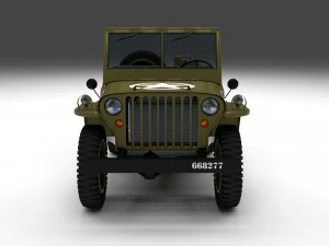 full w chassis jeep willys mb military hdri 3D Model