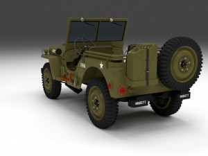 full w chassis jeep willys mb military hdri 3D मॉडल