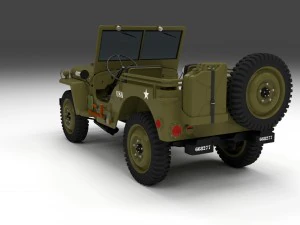 full w chassis jeep willys mb military hdri 3D Model
