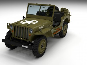 full w chassis jeep willys mb military hdri 3D मॉडल