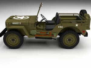 full w chassis jeep willys mb military hdri 3D मॉडल