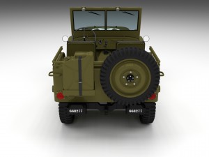 full w chassis jeep willys mb military hdri 3D मॉडल