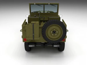 full w chassis jeep willys mb military hdri 3D Model