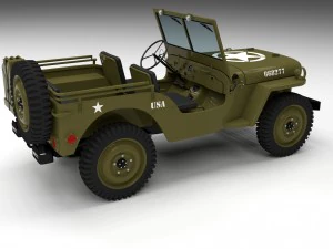 full w chassis jeep willys mb military hdri 3D Model