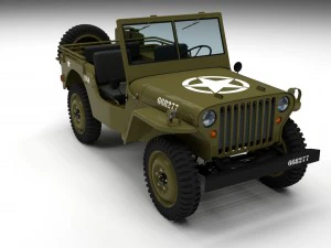 full w chassis jeep willys mb military hdri 3D Model