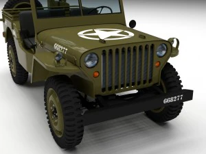 full w chassis jeep willys mb military hdri 3D Model