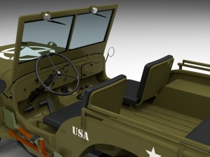 full w chassis jeep willys mb military hdri 3D मॉडल