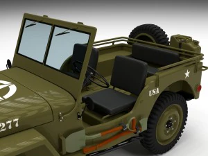 full w chassis jeep willys mb military hdri 3D Model