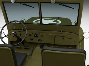 full w chassis jeep willys mb military hdri 3D Model