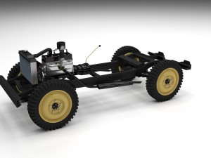 full w chassis jeep willys mb military hdri 3D मॉडल