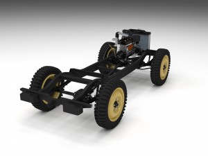 full w chassis jeep willys mb military hdri 3D मॉडल