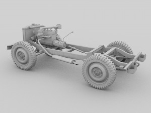 full w chassis jeep willys mb military hdri 3D मॉडल
