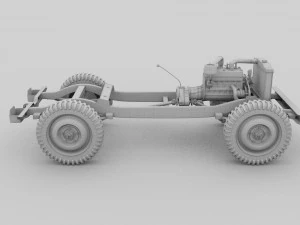 full w chassis jeep willys mb military hdri 3D Model