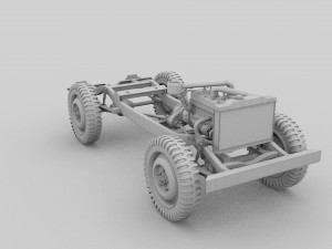 full w chassis jeep willys mb military hdri 3D मॉडल